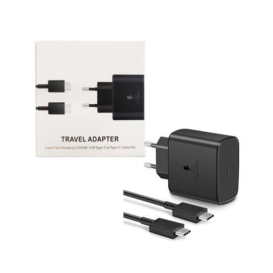 Fast Charger (EP-TA845XBEGCN) 45W with Type C to Type C Cable 5A Black